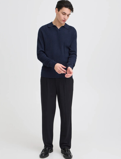 Casual Friday Cfnordin Ls Ribbed Polo Knit Navy XXL Casual Friday Cfnordin Ls Ribbed Polo Knit Navy XXL