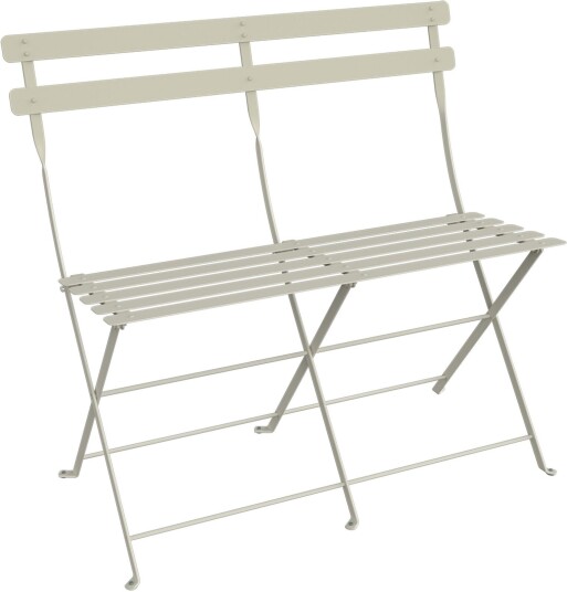 Fermob - Bistro 2-Seater Ottoman, Clay Grey - Utendørs Krakker Og Puffer - Grå - Metall