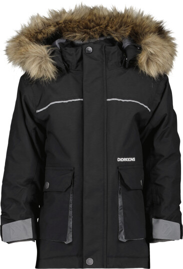 Didriksons Kids' Kure Parka 6 Black 80, Black Didriksons Kids' Kure Parka 6 Black 80, Black