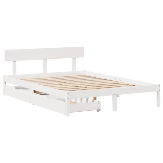  Sengeramme uten madrass hvit 160x200 cm heltre furu 8721102939082