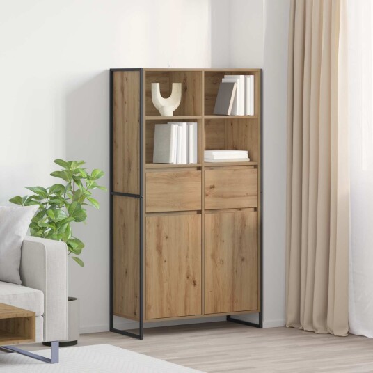  Serviesskap med skuff 2 pcs Kunstnerisk Eik 81 x 36 x 150.5 cm