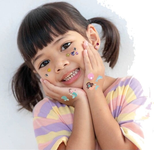 Auzou Total Look Tattoos Ear Stickers Face Strass Mermaid Multi/patterned ONE SIZE