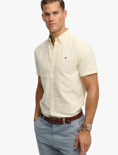Superdry Preppy Oxford S/S Shirt   Yellow   XXXL