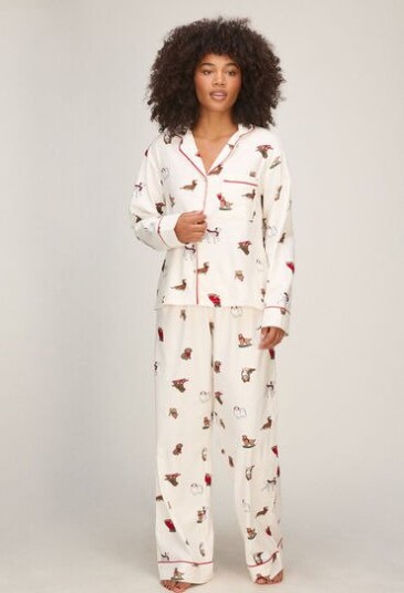 Hunkemöller Flanell Pysjamasett Hvit