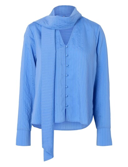 Selected Slflucia Ls Tie Shirt B - Blue - 36 Selected Slflucia Ls Tie Shirt B - Blue - 36