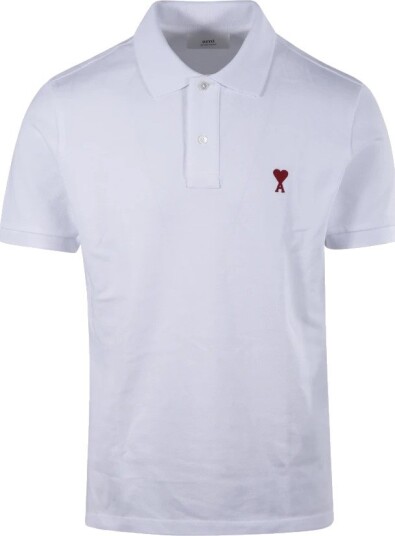 AMI Heart Logo Polo White
