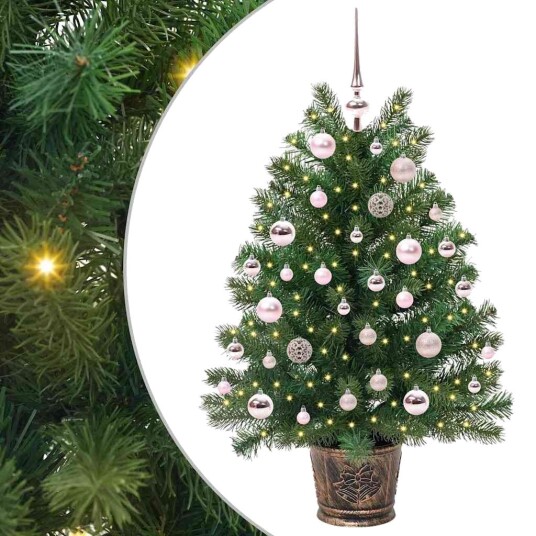  Kunstig juletre med 150 LED med stativ grønn 95 cm PE og PVC