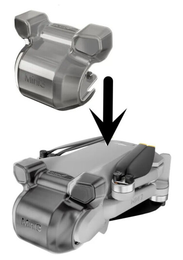 INF Mini 3 Gimbal Protector Linsedeksel Stovtett hette for DJI Mini 3 Drone Gjennomsiktig svart