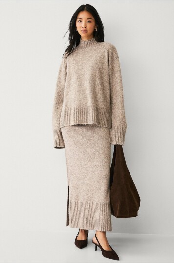 Ellos Collection Strikket skjørt Beige