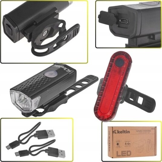 Vanntett Sykkellyktsett Usb Ip54 – For + Bak (120)