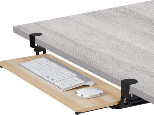 Tastaturbrett under skrivebordet med klemmer – plassbesparende design