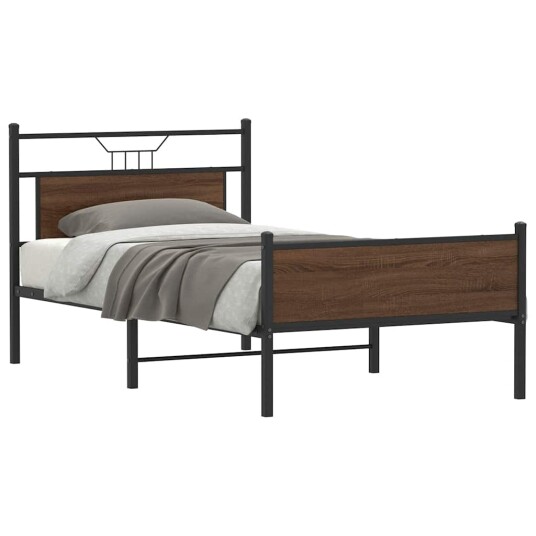  Sengeramme uten madrass brun eik 100x190 cm konstruert tre 4107028