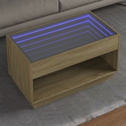  Salongbord med Infinity LED sonoma eik 90x50x50 cm 847667