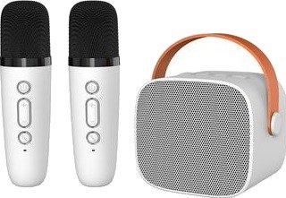 P2 Karaoke Bluetooth-Høyttaler for Barn med 2 Mikrofoner - Hvit