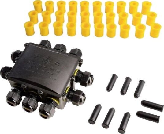 Deko Light 930574 10 Dobbel Fordelingsboks 450 V Svart Deko Light 930574 10 Dobbel Fordelingsboks 450 V Svart