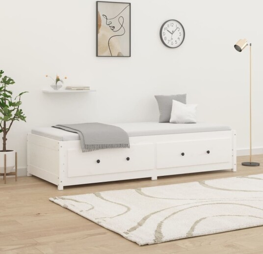 vidaXL Dagseng hvit 80x200 cm heltre furu