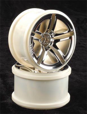 Traxxas 5572 Rear Twin Spoke Wheel 2.8" Chrome Jato 2