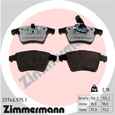 Bremseklosser sett ZIMMERMANN 23746.975.1