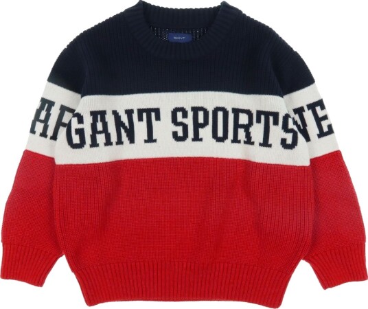 GANT Genser Strikk Evening Blue GANT 9 10 år 134 140 Genser Blå Rød
