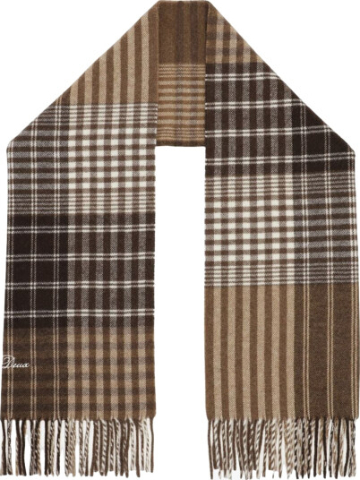 Les Deux Signature Patchwork Check Scarf Brun ONE SIZE