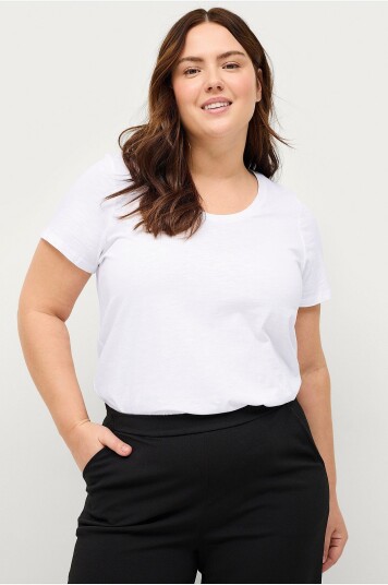 Ellos Plus Collection Topp med rund hals Hvit