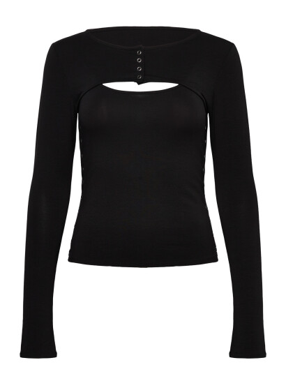 Weekday Layered Two Piece Bolero Singlet Black S