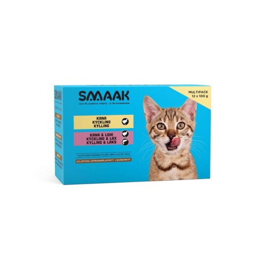 Smaak Cat Kitten Multipack Pouch 12 X 100 G
