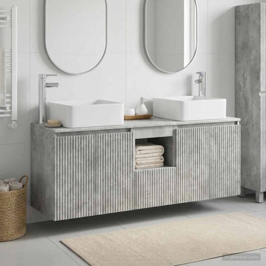 vidaXL Baderomsskapsett 3 stk. BetonggrÄ 49,5 x 41 x 63 cm vidaXL Baderomsskapsett 3 stk. BetonggrÄ 49,5 x 41 x 63 cm
