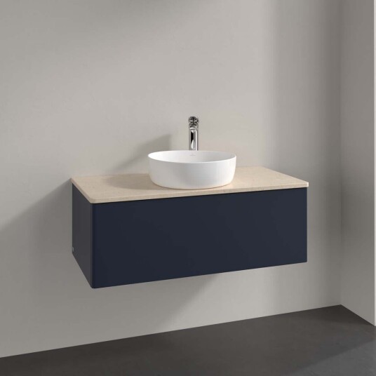 Villeroy & Boch Antao Servantskap med 1 skuff 100x50x36 cm m/lys Blå Matt/Crème Villeroy & Boch Antao Servantskap med 1 skuff 100x50x36 cm m/lys Blå Matt/Crème