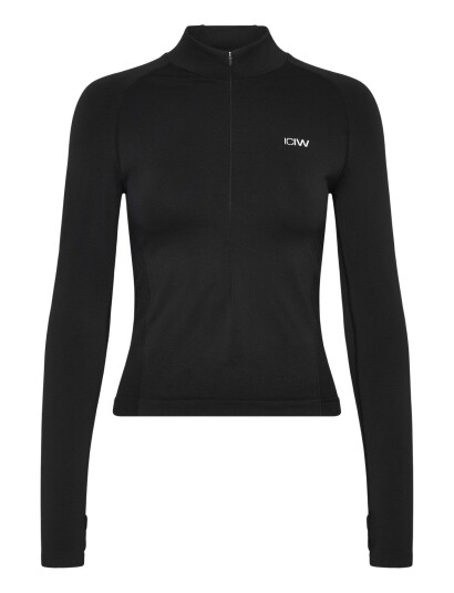 ICANIWILL Define Seamless Invisible 1/2 Zip Ls W   Black   M