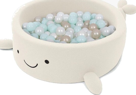 Meowbaby Boucle Whale Ballbasseng, Cheesecake Cream Beige