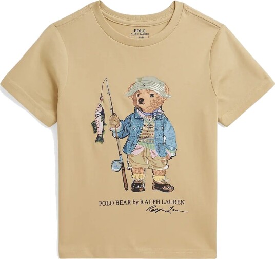 Ralph Lauren Kids Polo Bear Cotton Jersey Tee   Beige   124 131