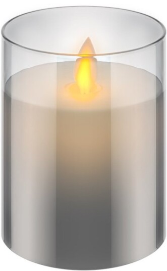 Goobay LED äkta vaxljus i glas 7,5 x 10 cm vacker och säker ljuslösning för många områden som hem och loggia kontor eller skolor