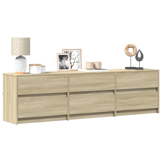  TV-benk med LED sonoma eik 180x34x50 cm konstruert tre 8721158342737