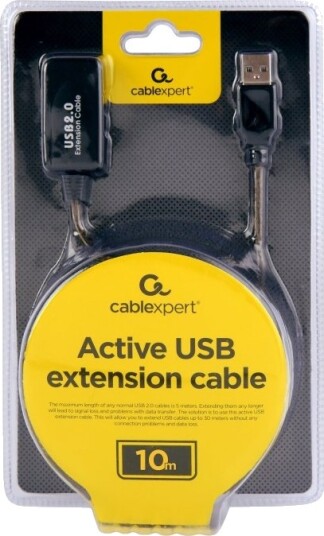 Cablexpert Usb Forlengelseskabel Usb Hann Til Usb Hunn Usb 2.0 10 M Svart