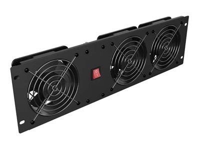 Vertikalt Ventilasjonspanel 19" 3U For Rack Tre Vifter 230V Svart Lanberg AK 1506 B