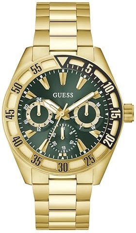 Guess Herreklokke GW0904G2 Sport Grønn/Gulltonet stål Ø44 mm Guess Herreklokke GW0904G2 Sport Grønn/Gulltonet stål Ø44 mm