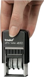 Trodat Trodat Printy 4850/L1 Stempel Selvfargende 2 Farget Blå Rød Dato Standardtekst 3.8 Mm Eingegangen 25 X 14 Mm Svart Håndtak