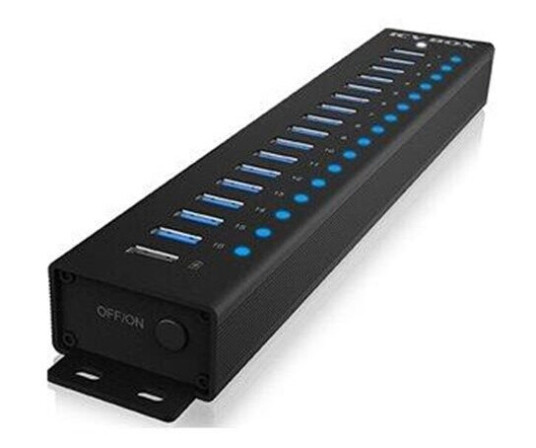 ICY BOX IB-HUB1717-U3 USB-hub - 17 porter - Svart ICY BOX IB-HUB1717-U3 USB-hub - 17 porter - Svart