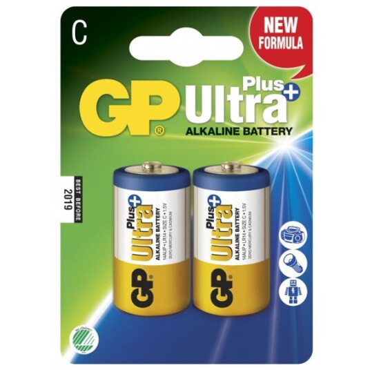 GP Batteri Ultra+ 1,5V D 2-PK