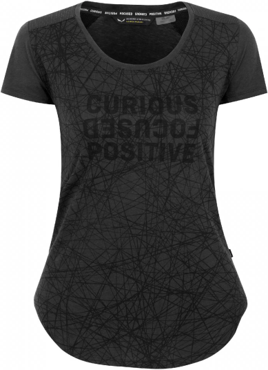 Salewa Lavaredo Hemp Print T Shirt W"s black out 34