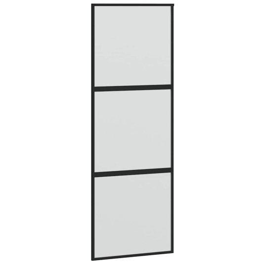 vidaXL Skyvedør med monteringssett svart 90x205 cm herdet glass vidaXL Skyvedør med monteringssett svart 90x205 cm herdet glass