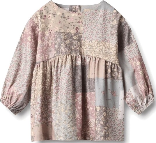 Wheat Dress L/S Herdis PATCHWORK FLOWERS 68
