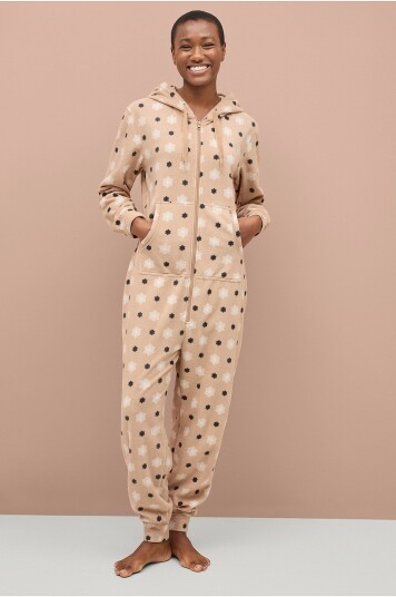 Ellos Collection Jumpsuit i fleece Beige Ellos Collection Jumpsuit i fleece Beige