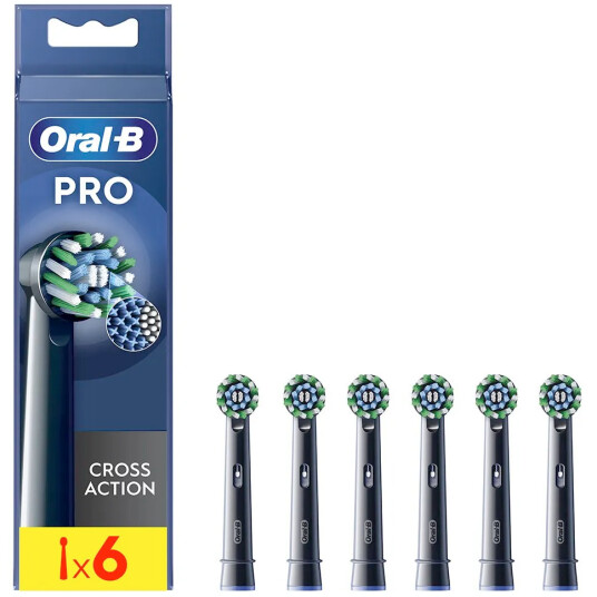 Oral B PRO CrossAction Børstehoder BLACK 6 pcs.