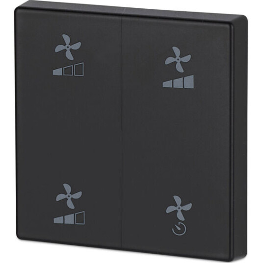 xComfort Matt sort dobbel, Viftesymbol - 1408995