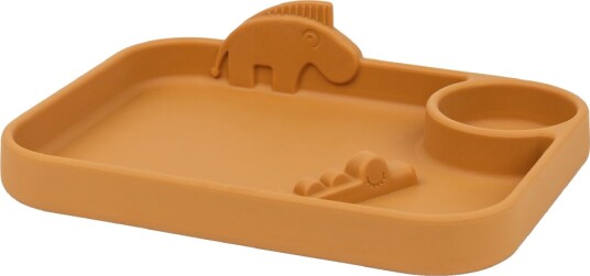 Done By Deer Peekaboo Compartment Plate Deer Friends Mustard