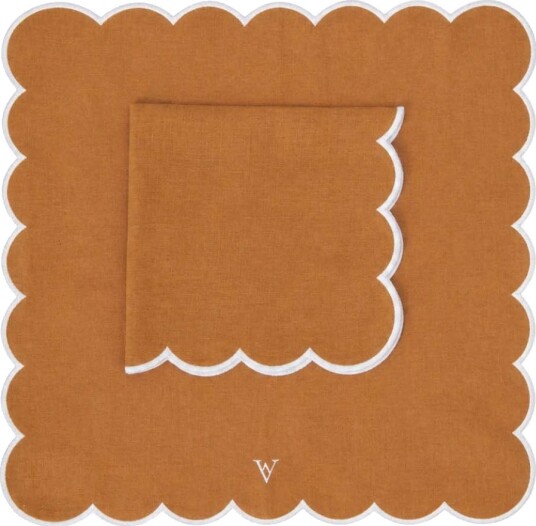 Von Norten Grace Scallop tøyserviett lin 45 cm 2 stk Terracotta Von Norten Grace Scallop tøyserviett lin 45 cm 2 stk Terracotta