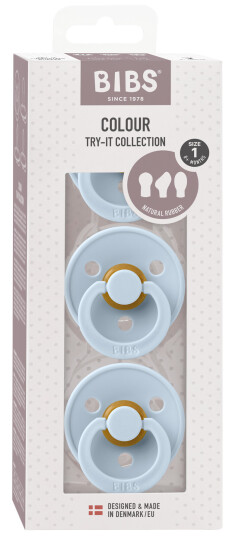 Bibs Smokk TryIt Collection 3pk Naturgummi Baby Blå