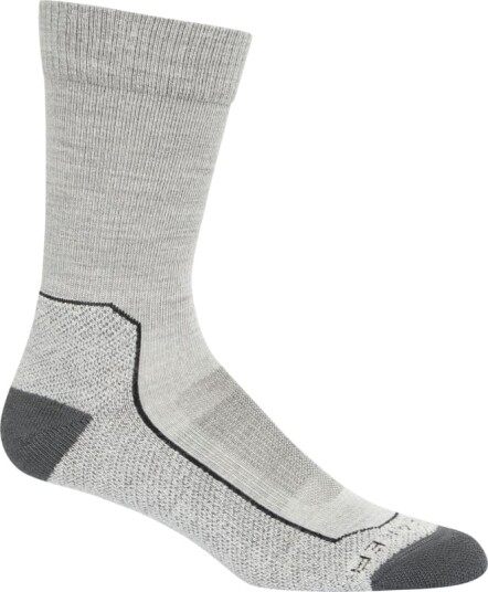 Icebreaker Men's Hike+ Light Crew 39-41.5, Blizzard Heather